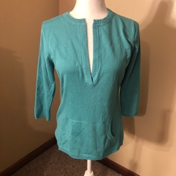 Eddie Bauer 3/4 Sleeve Split Neck Sweater NWT Sz S - Picture 1 of 4